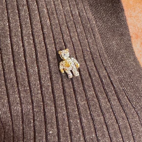 Vivienne Westwood Swarovski Covered Crystal Teddy Bear Pin or Earring - Picture 7 of 7